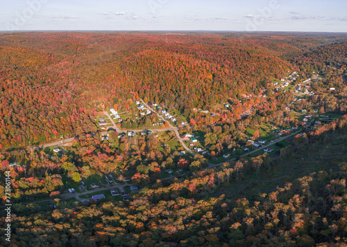 Village in the Forest during Autumn