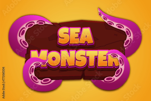 Sea monster editable text effect template