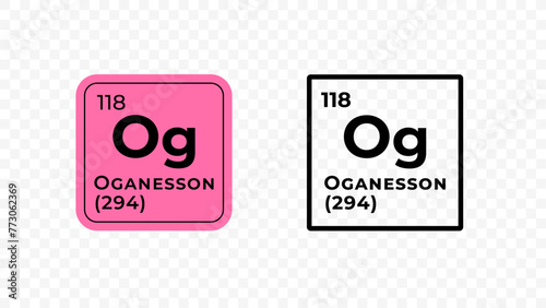 Oganesson, chemical element of the periodic table vector design