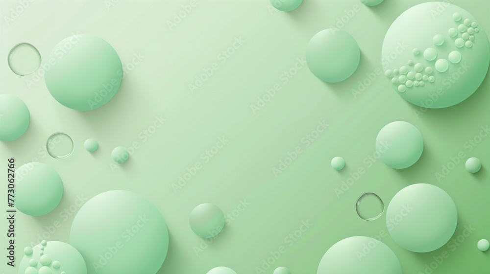 Abstract mint green spheres design with minimalist aesthetic and a fresh, modern vibe