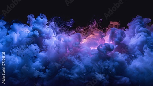 Purple and Blue Smoke Rings A Celebration of the Monthly Full Moon Generative AI © Satyam