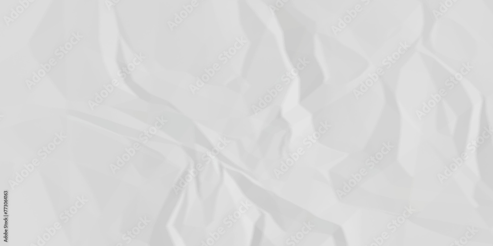 White Crumpled paper texture. Rough paper texture and white background.