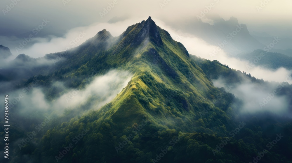 stormy weather in mountains or Giewont Peak, Tatra Mountains - obrazy, fototapety, plakaty 