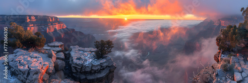 Grand Canyon sunrise ,
Sunset above south rim of grand canyon from the mather point
 photo