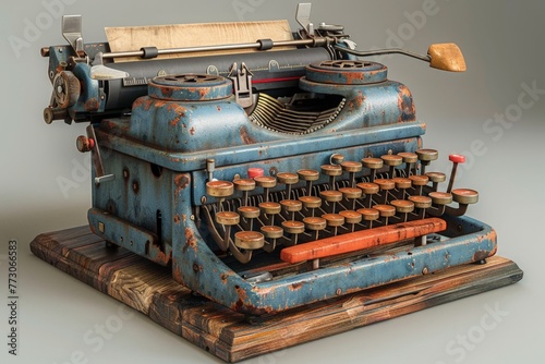 Charming old vintage typewriting machine photo