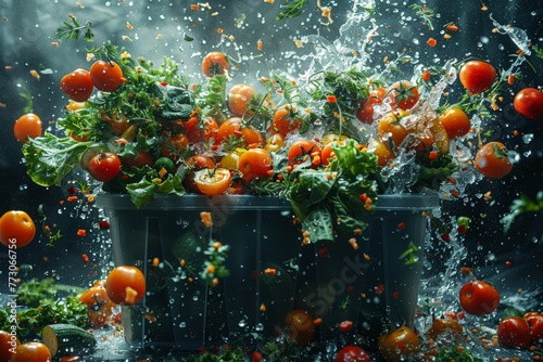 food waste concept with fre...