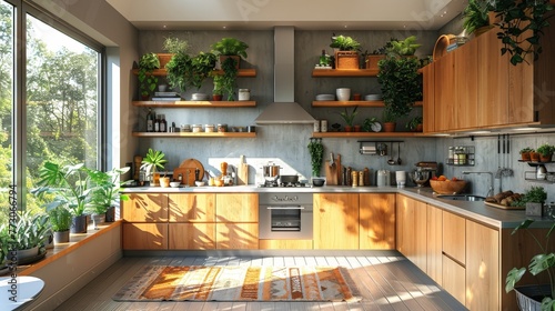 Luxury kitchen with a cutti...