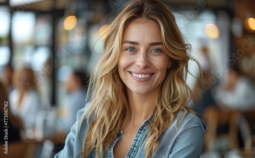 young professional woman in a good work environment