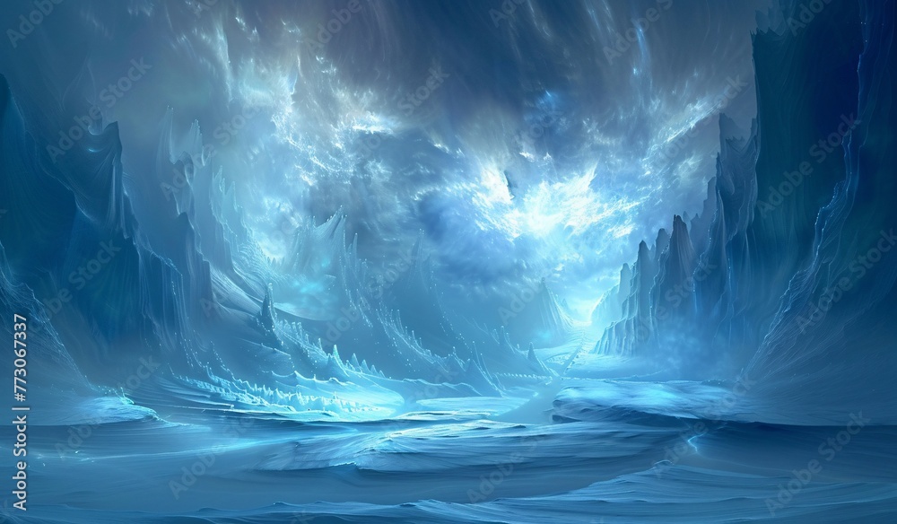 Frozen Paradise A Stunning Winter Scene Generative AI