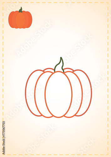 blank coloring page pumpkin fruit vegetables color layout illustration