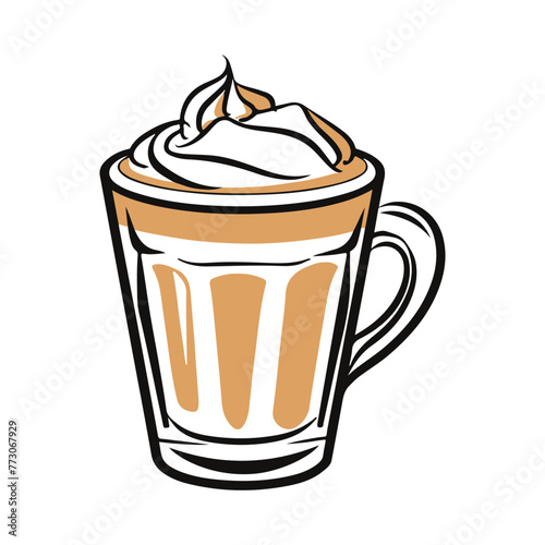 Caramel macchiato vector Image, Art, Design
