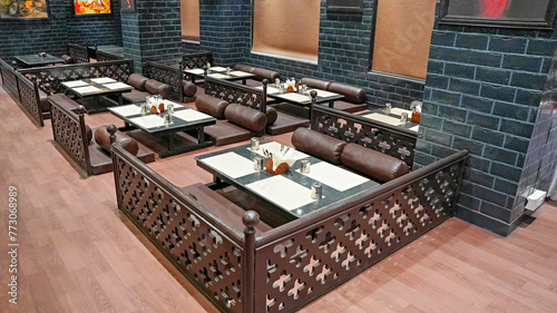 Indoor photo showing restaurant seating, Pune, Maharashtra, India