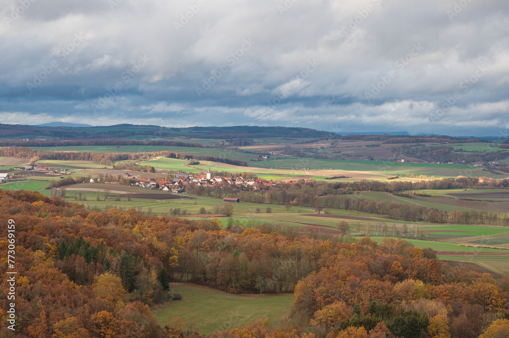 Herbstliche Aussicht in Oberfranken Deutschland