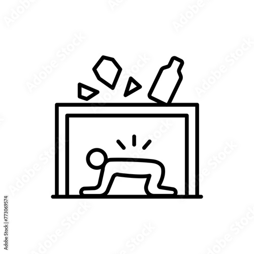 Earthquake outline icons, minimalist vector illustration ,simple transparent graphic element .Isolated on white background