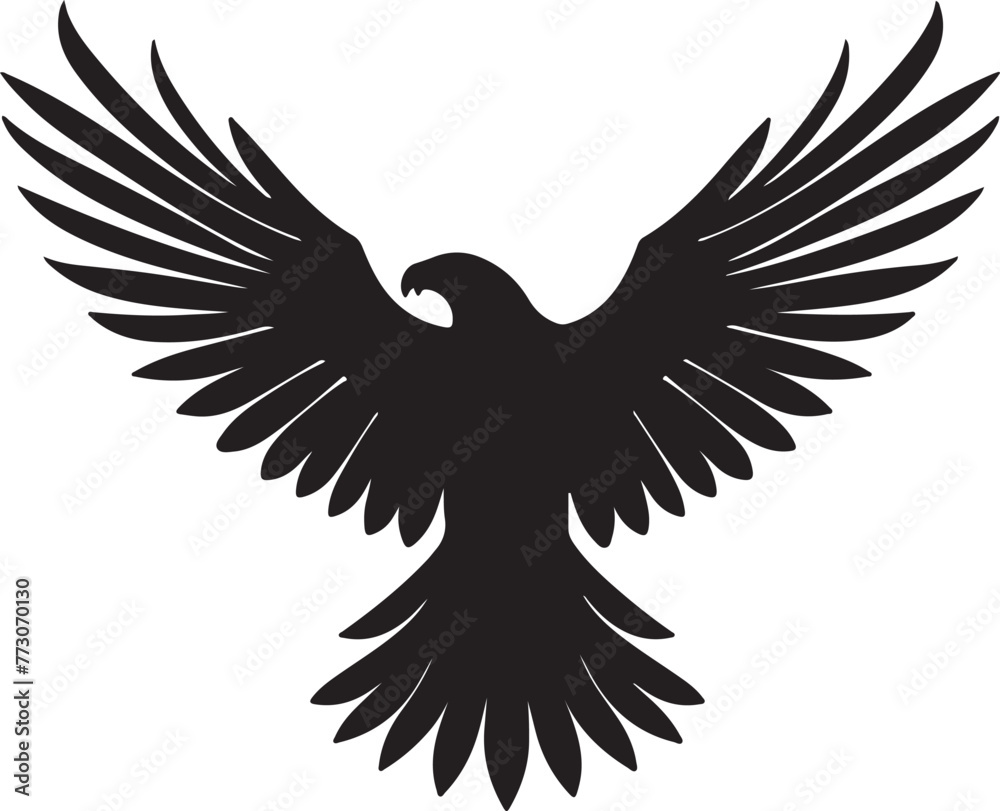 Obraz premium Eagle Silhouette Vector Illustration White Background