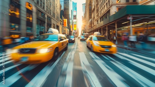 yellow taxi traffic New York America