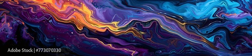 Purple and Blue Abstract Artwork with a Space Theme Generative AI