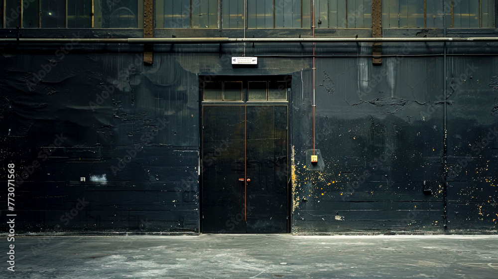 Φωτογραφία The Shadowed Factory: A Photographer's Exploration of Dark Walls and Industrial