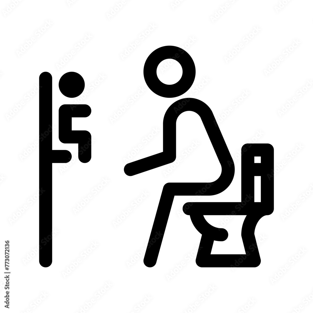 Baby chair line icon. Vector graphics Baby chair line icon. Vector graphics