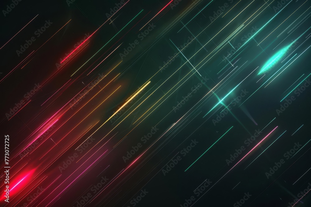 Abstract dark background with glowing neon lines, futuristic tech wallpaper design