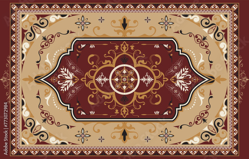 Carpet pattern tiles Abstract floral vintage pattern
