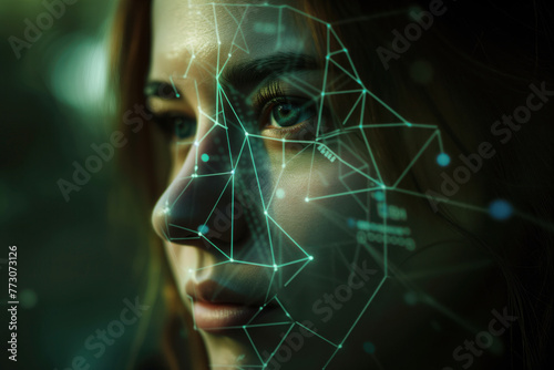 Biometric security identification based on face recognition for protecting cyber based data AI Generative