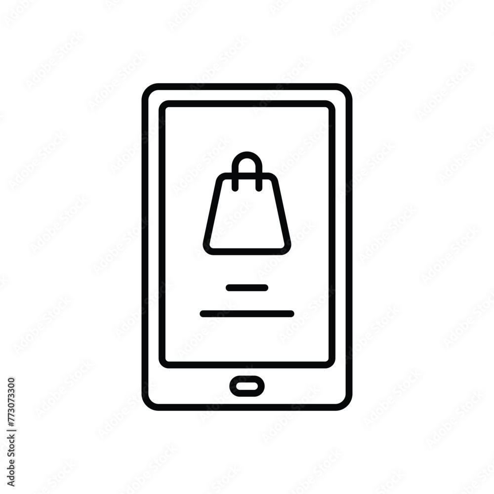 Thin Line Online Shopping vector icon Thin Line Online Shopping vector icon
