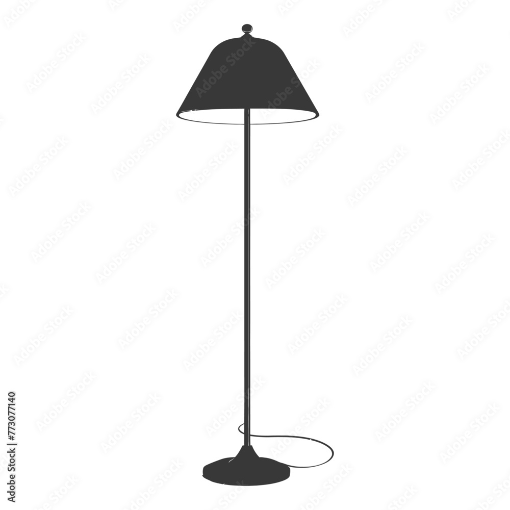 Obraz premium silhouette floor lamp black color only