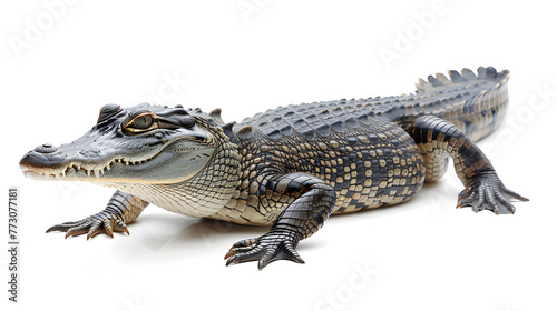 Crocodile side view, isolated on white background © Oksana