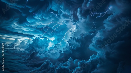 Electrifying Skies A Thunderstorm in Full Swing Generative AI