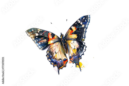 Watercolor Painting of a Butterfly On Transparent Background.