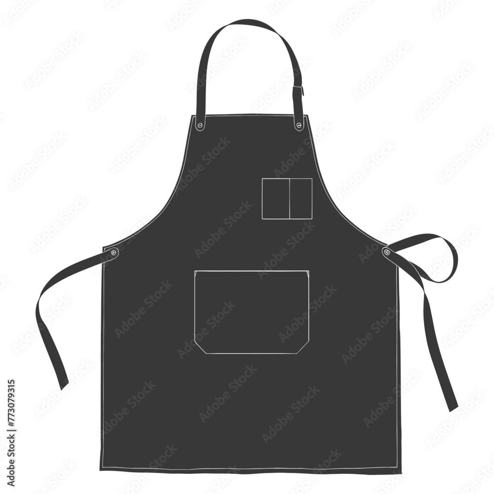 Silhouette apron kitchen equipment black color only Silhouette apron kitchen equipment black color only