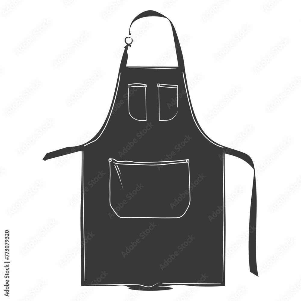 Silhouette apron kitchen equipment black color only Silhouette apron kitchen equipment black color only