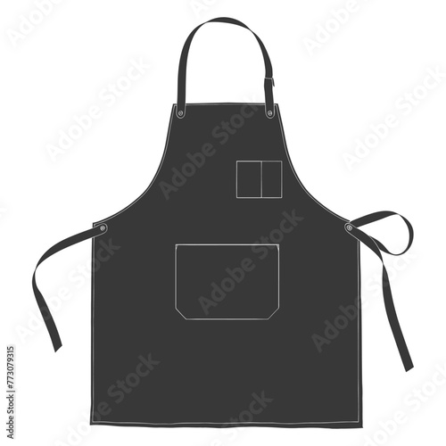 Silhouette apron kitchen equipment black color only
