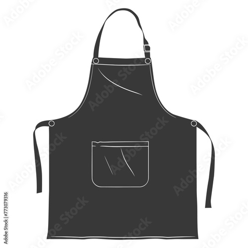 Silhouette apron kitchen equipment black color only