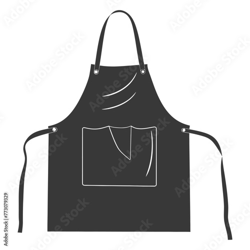 Silhouette apron kitchen equipment black color only