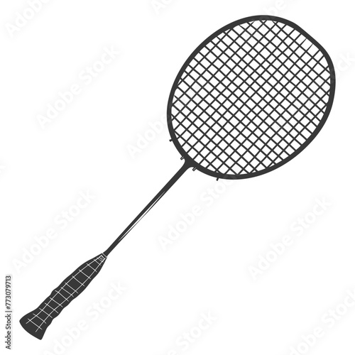 silhouette badminton racket black color only