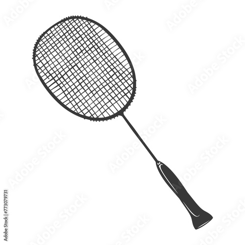 silhouette badminton racket black color only