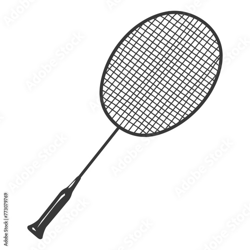silhouette badminton racket black color only