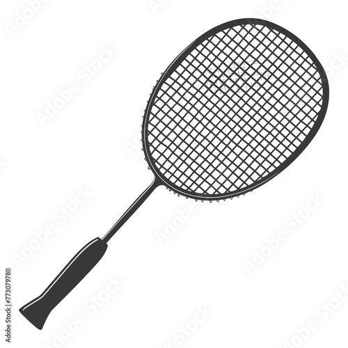 silhouette badminton racket black color only