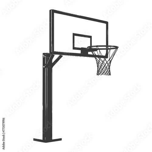 silhouette basketball ground hoop black color only