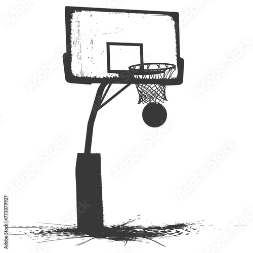 silhouette basketball ground hoop black color only