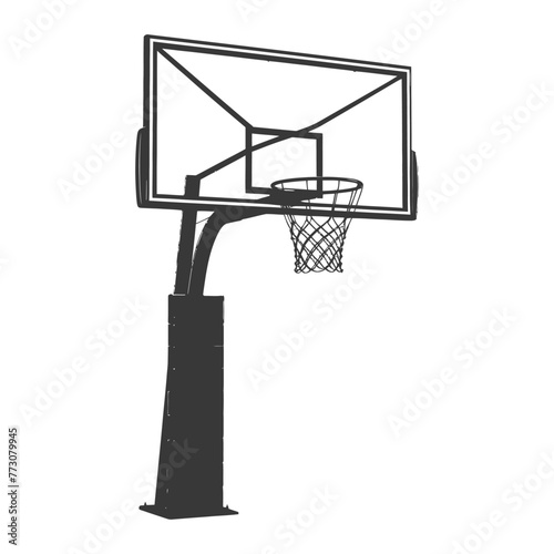 silhouette basketball ground hoop black color only