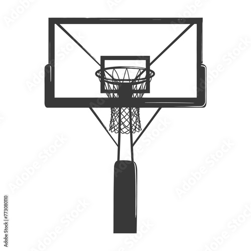 silhouette basketball ground hoop black color only