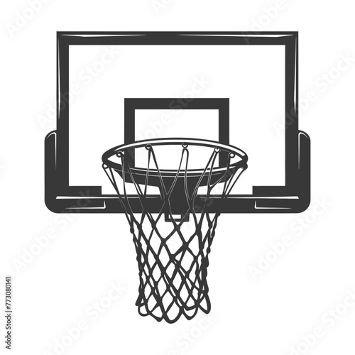 silhouette basketball hoop black color only