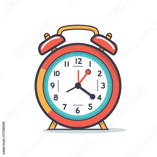 clock flat illustrator in white background