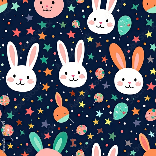 cute bunny confetti pattern