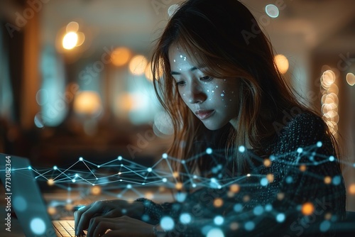 person interacting with AI Bot Chat GPT over laptop to get help and answers