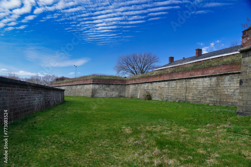 In the moat of Fort Jay on Governors Island, New York.