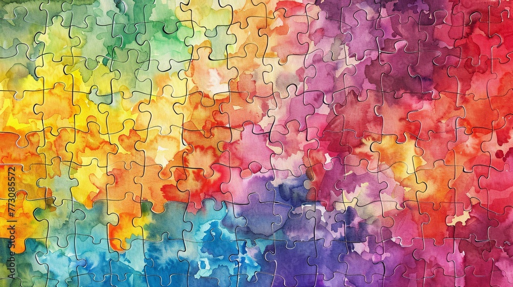 Colorful Puzzle Pieces A Vibrant Tribute to the Monthly Trend of Colorful Art Generative AI